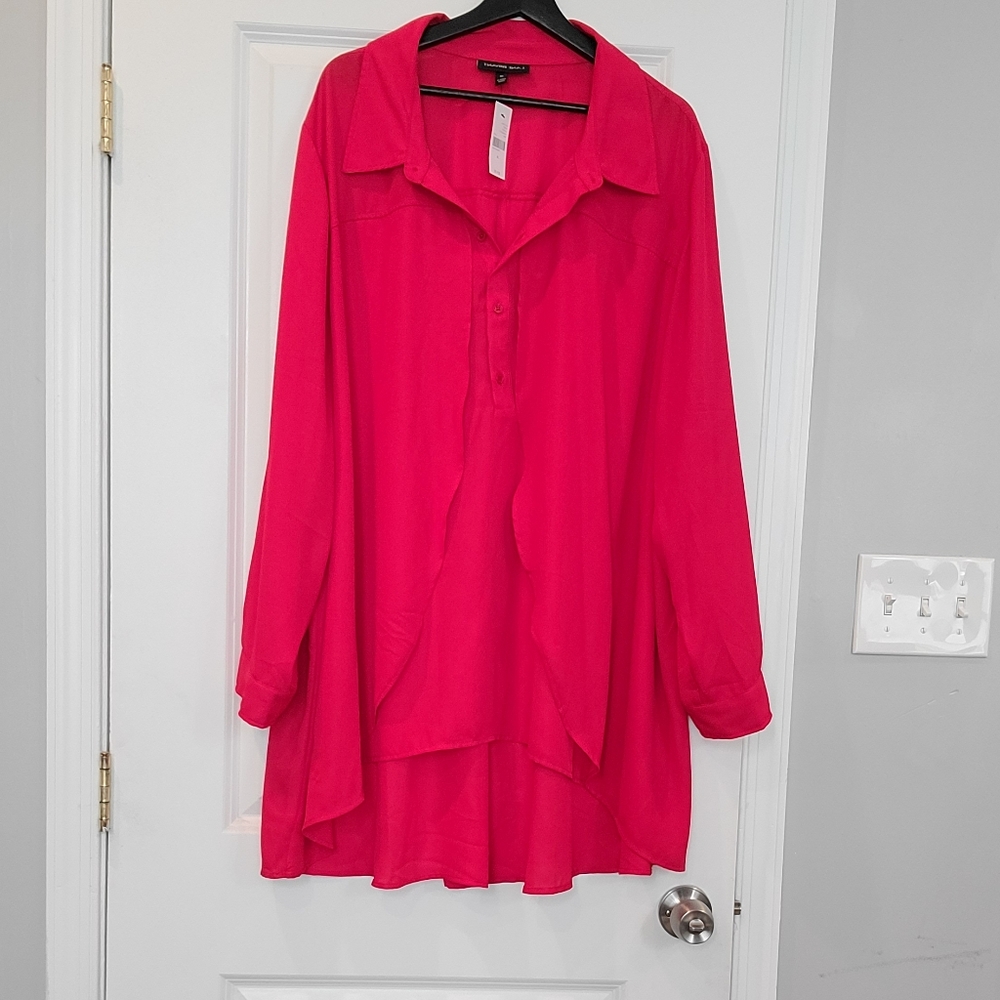 Lane Bryant Red Blouse/Tunic